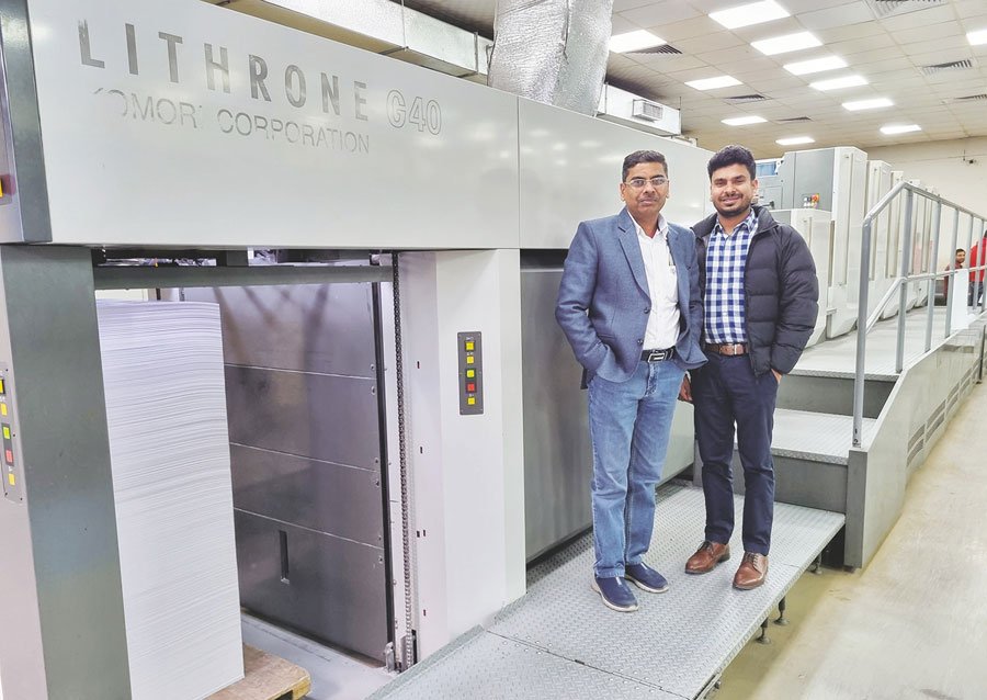 Sandeep and Akshat Jain with their second Komoripress, Lithrone G40